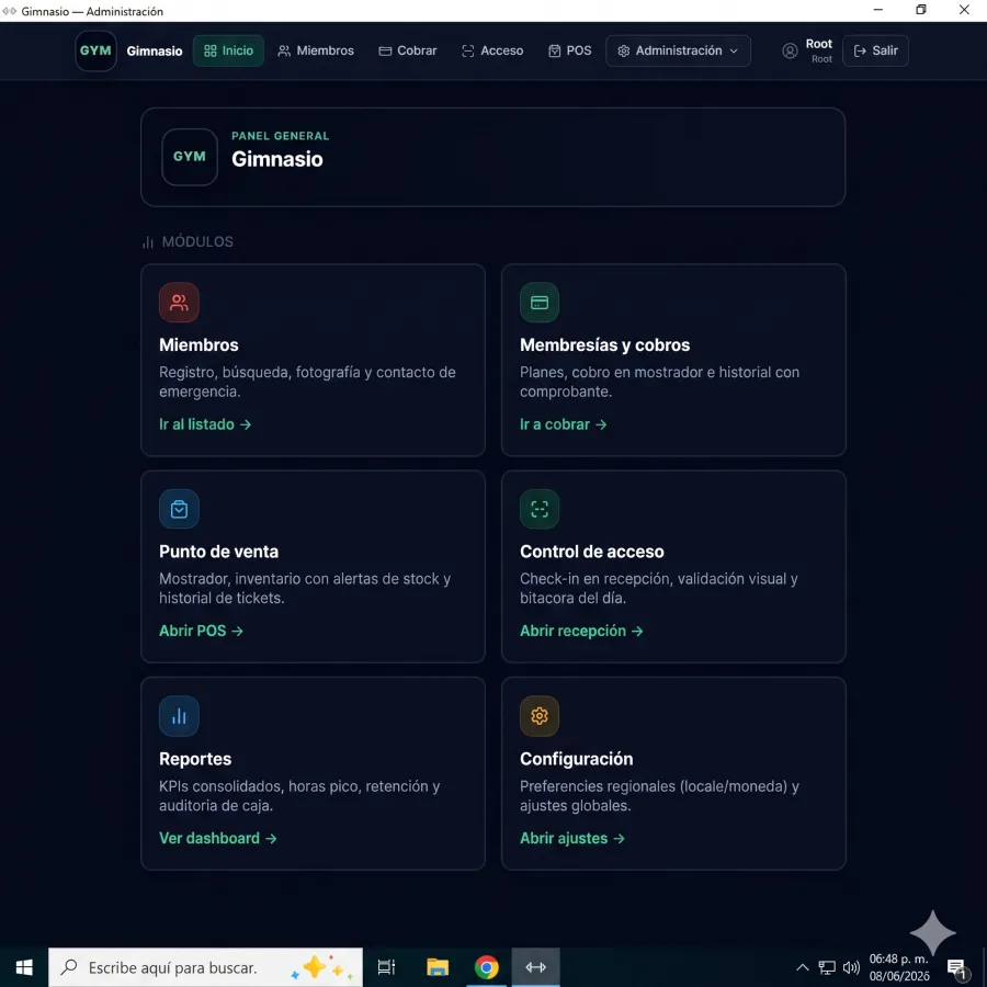 Administrador de Gimnasio